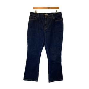 LL Bean Jeans Women's 16 Petite Classic Fit Dark Wash Boot-Cut High-Rise Stretch